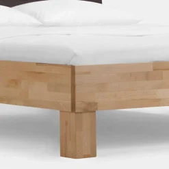 Holzbett Abraham mit Polsterkopfteil (dreiteilig)