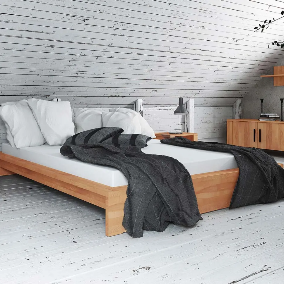Holzbett Barvuda aus Kernbuche Massivholz