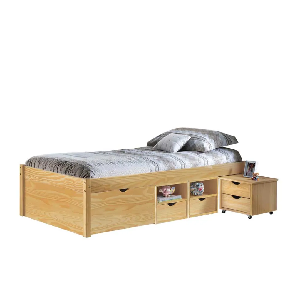 Holzbett Francena mit Schubladen (zweiteilig)