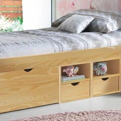 Holzbett Francena mit Schubladen (zweiteilig)