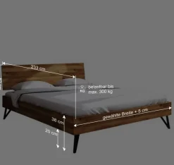 Holzbett mit Überlänge 220 cm - Mandirov