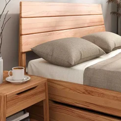 Holzbett mit Kopfteil aus Kernbuche geölt - Daan