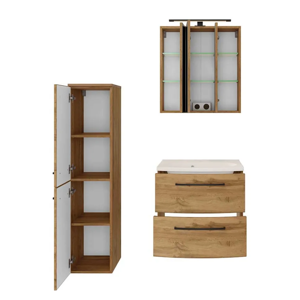 Holzdekor Badausstattung Möbel - Arazony (dreiteilig)