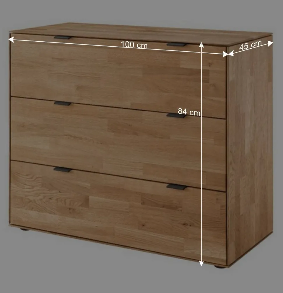 Holzkommode aus parkettverleimter Wildeiche - Kassanda
