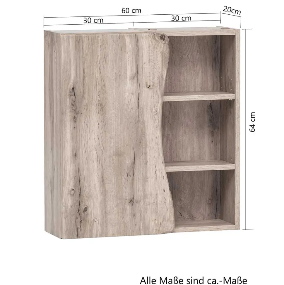 Holzoptik Bad Hängeschrank mit Baumkante - Tofias