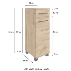 Holzoptik Bad-Unterschrank stehend oder hängend - Arazony