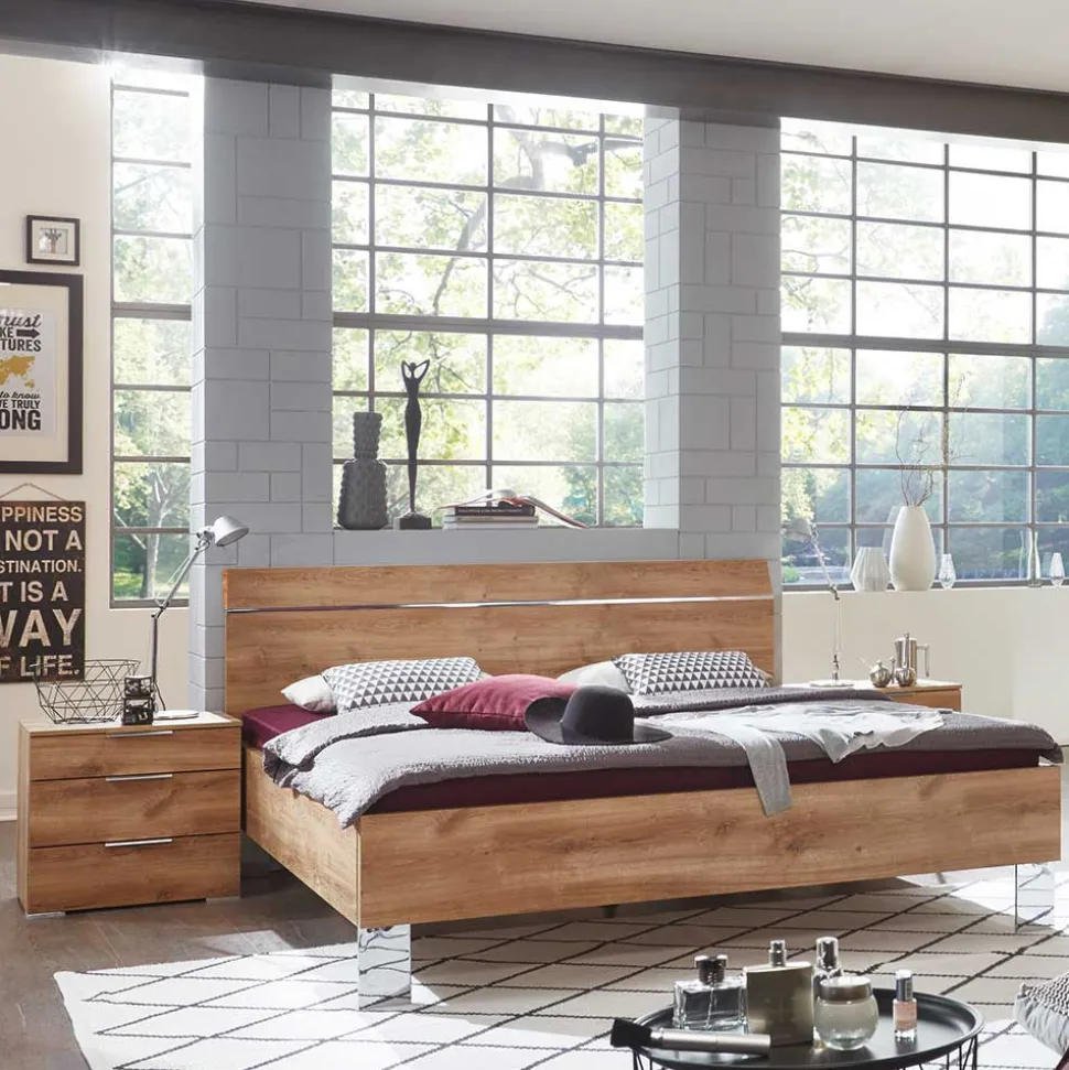 Holzoptik Bett in Plankeneiche - Dagidoyo