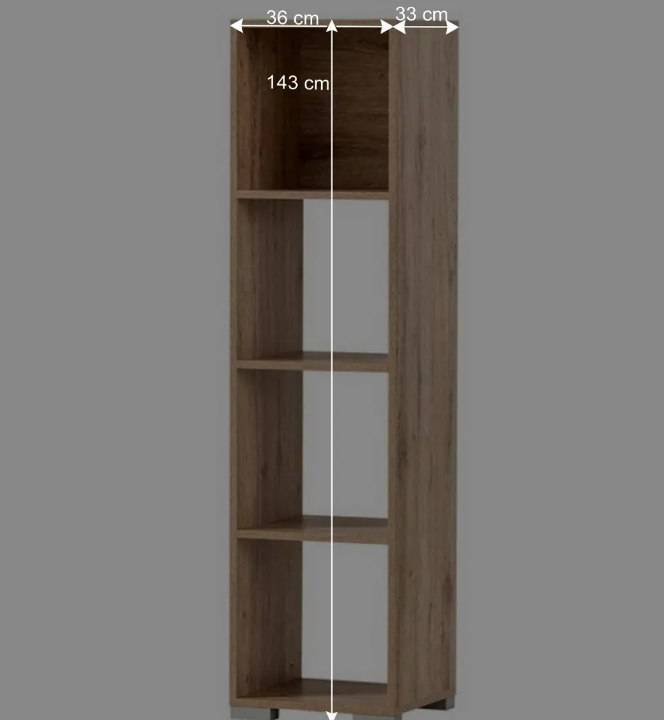 Holzoptik Büroregal in Wildeiche - Jytte