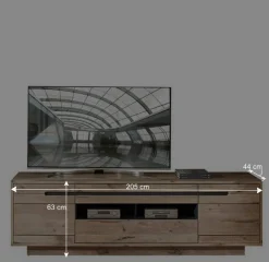 Holzoptik TV Anbauwand Set - Zelio (dreiteilig)