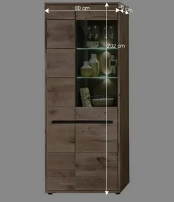 Holzoptik TV Anbauwand Set - Zelio (dreiteilig)