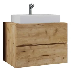 Holzoptik Wand-Waschtisch in Wildeiche Honig - Toulon