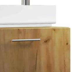 Holzoptik Waschtisch mit Aufsatzwaschbecken - Yulmatro