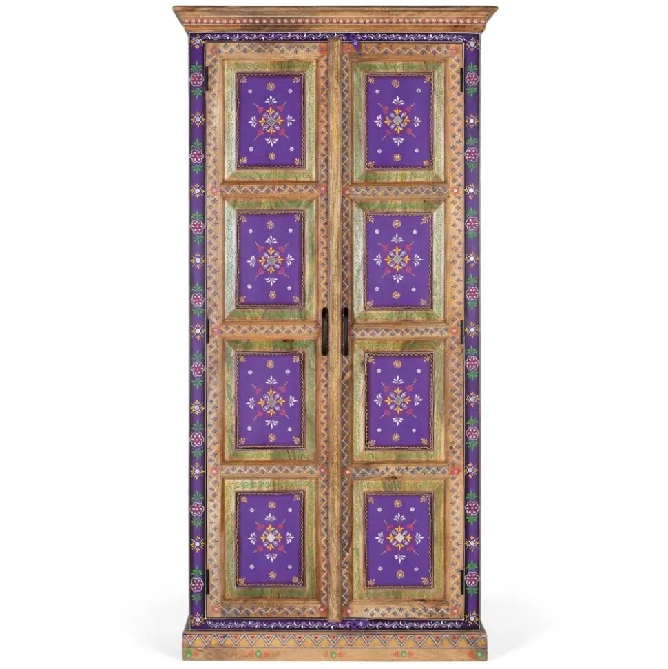 Holzschrank mit farbstarken Ornamentmustern - Ammie