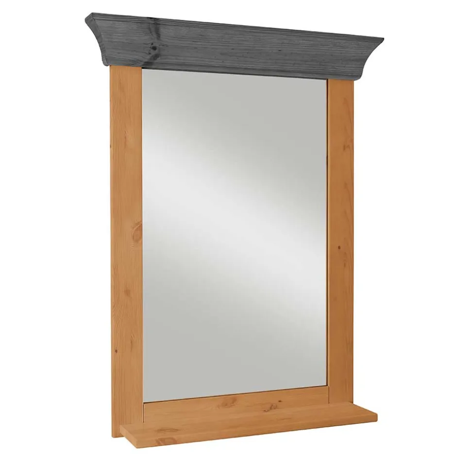 Holzspiegel in Kiefer Laugenfarben & Grau - Cementa