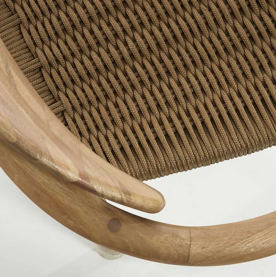 Holzstuhl mit geflochtenem Sitz Cinco aus Kordel Beige (4er Set)
