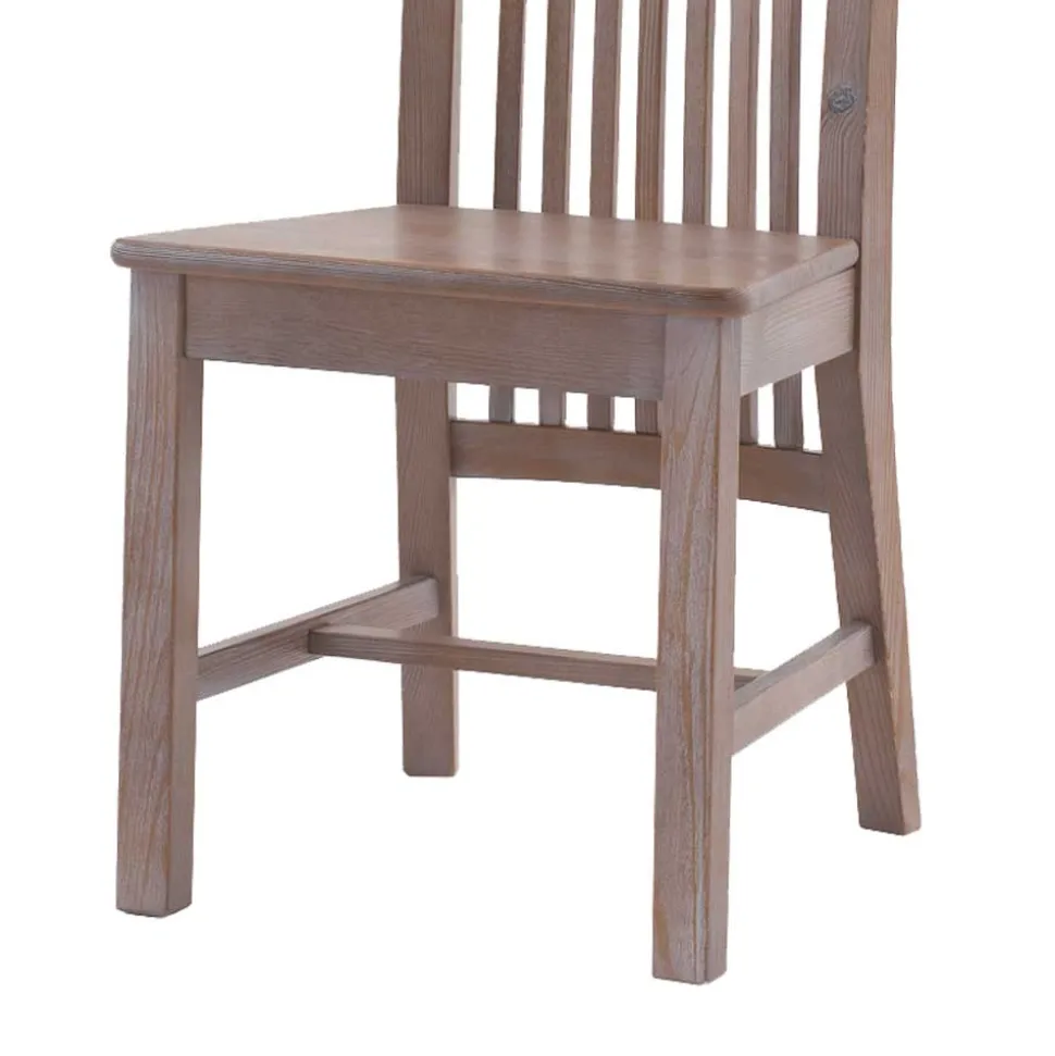 Holzstuhl Set Reverson in Grau Kiefer massiv (2er Set)