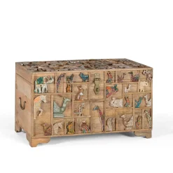 Holztruhe mit Tieren dekoriert - Widama