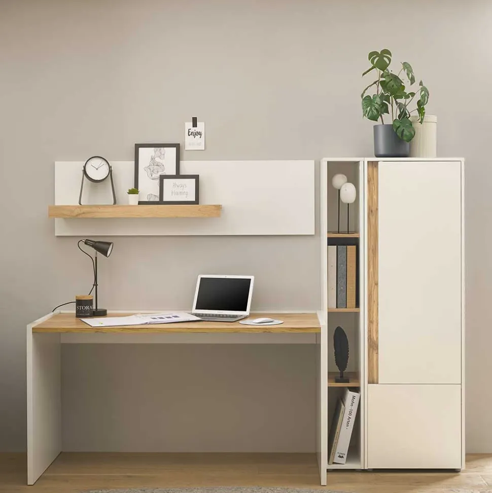 Home Office Arbeitsplatz & Stauraum - Nonessia (vierteilig)