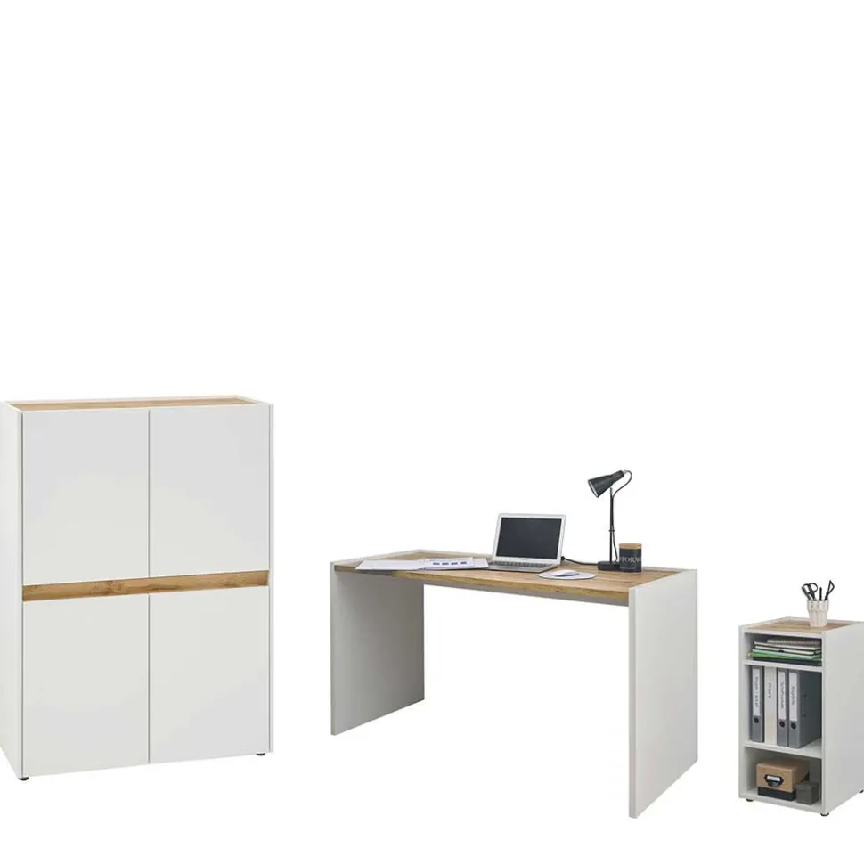 Home Office Einrichtung in Weiß - Nonessia I (dreiteilig)