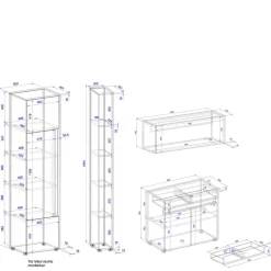 Home Office Kombination Set - Ahilav (vierteilig)