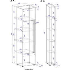 Home Office Schrankwand Set - Nonessia (fünfteilig)