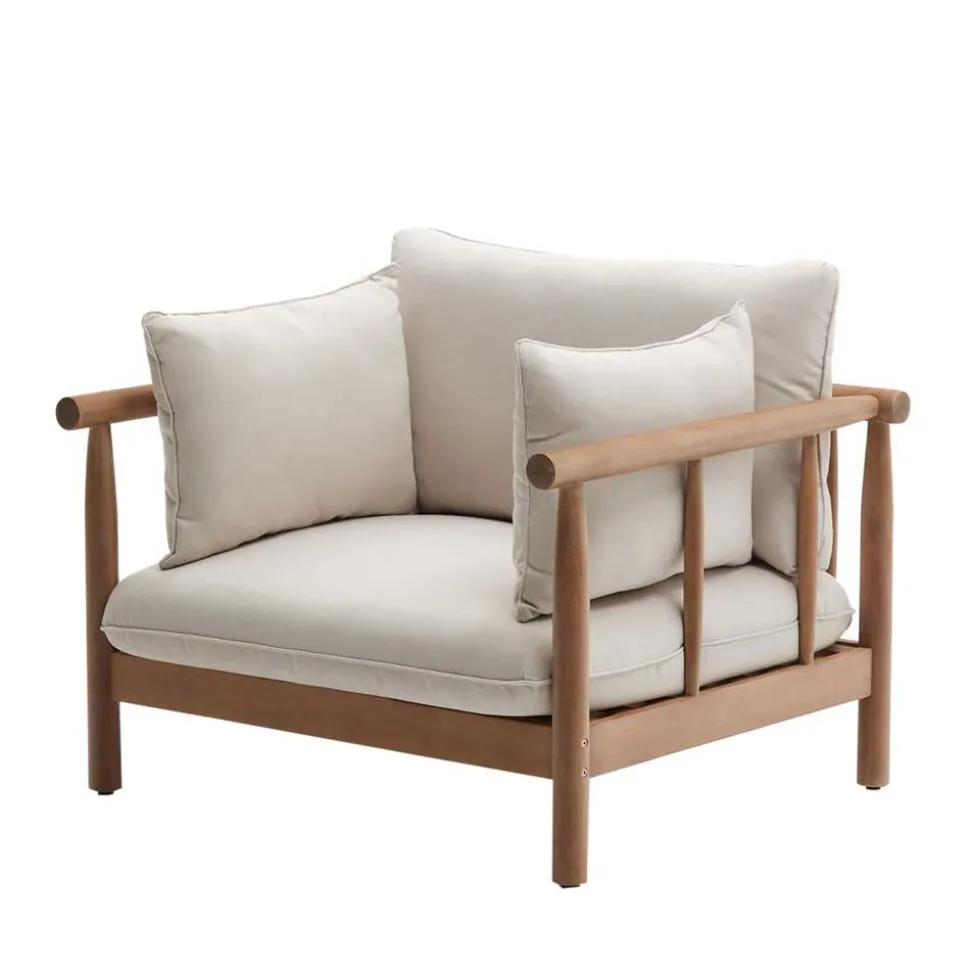 Indoor Outdoor Sessel in Cremefarben - Perconia