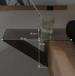 Industrial Bett mit Recyclingleder Kopfteil - Cresp