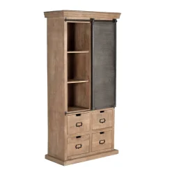 Industrial Chic Schrank aus Mangobaum Massivholz - Jantonia