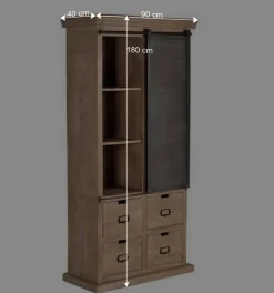 Industrial Chic Schrank aus Mangobaum Massivholz - Jantonia