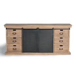 Industrial Chic Sideboard mit Schiebetüren - Jantonia