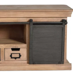 Industrial Chic TV Kommode mit Schiebetüren - Jantonia