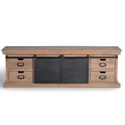 Industrial Chic TV Lowboard mit Schiebetüren - Jantonia