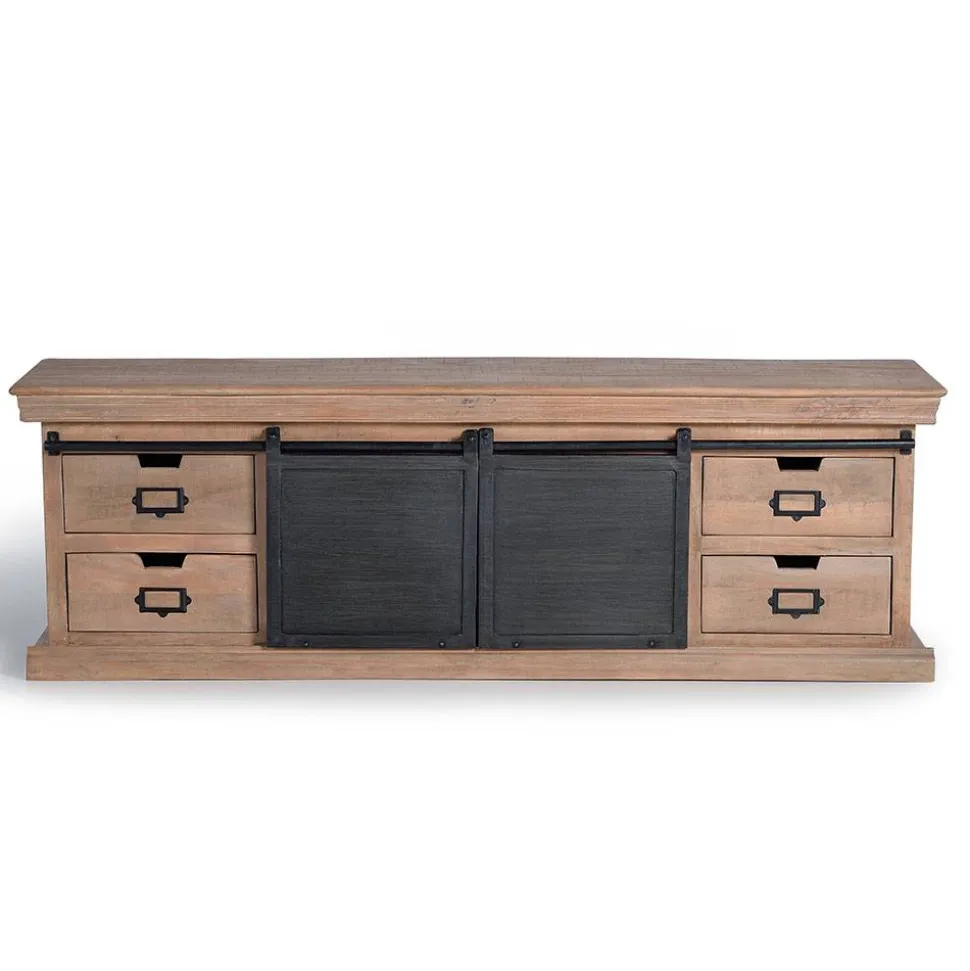 Industrial Chic TV Lowboard mit Schiebetüren - Jantonia