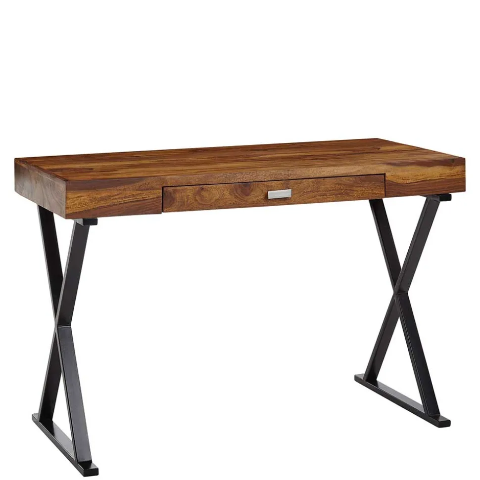 Industrial Design Schreibtisch aus Sheesham Holz - Apolon