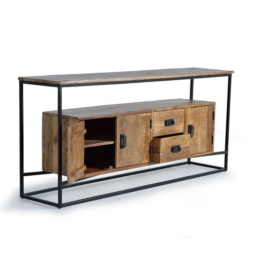 Industrial Design Sideboard aus Massivholz - Olmidava