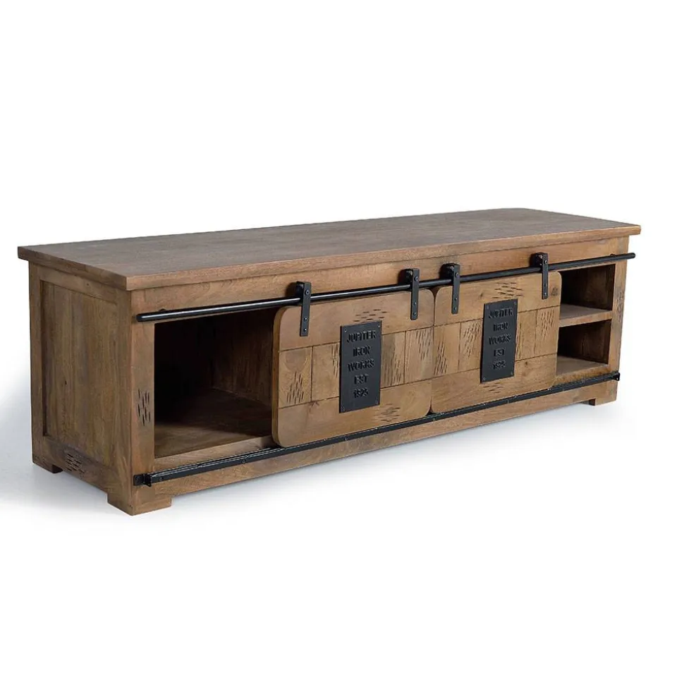 Industrial Design TV Lowboard aus Mangoholz - Semian