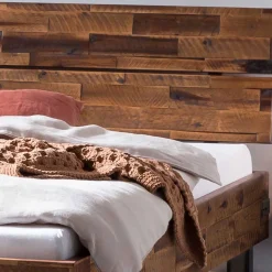 Industrial Einzelbett aus Akazie massiv - Vetonia