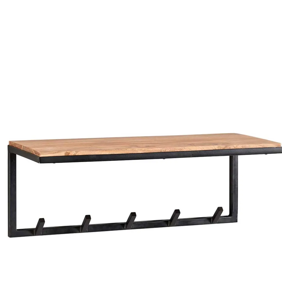 Industrial Garderobe mit Hutboden aus Akazie - Seletana