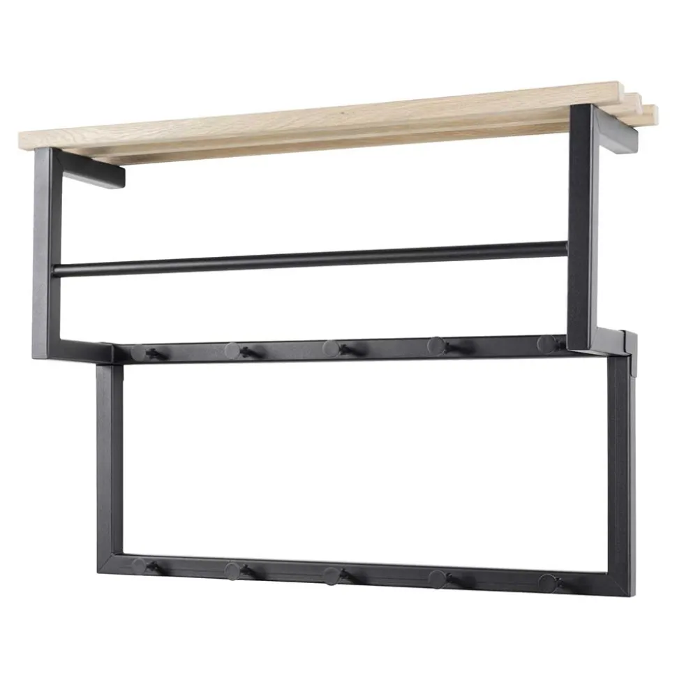 Industrial Hängegarderobe aus Stahl Schwarz - Lundreo