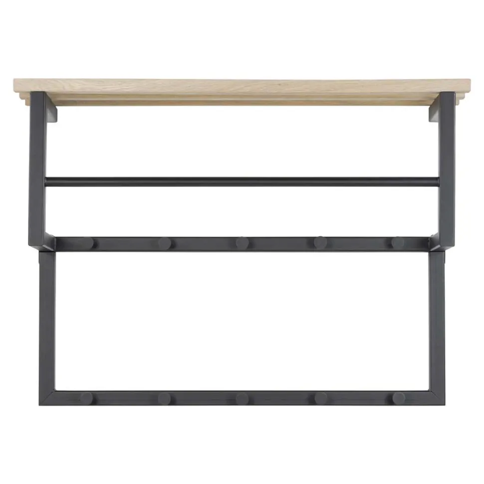 Industrial Hängegarderobe aus Stahl Schwarz - Lundreo