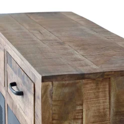 Industrial Kombi-Kommode auf Metall-Rädern - Thiano