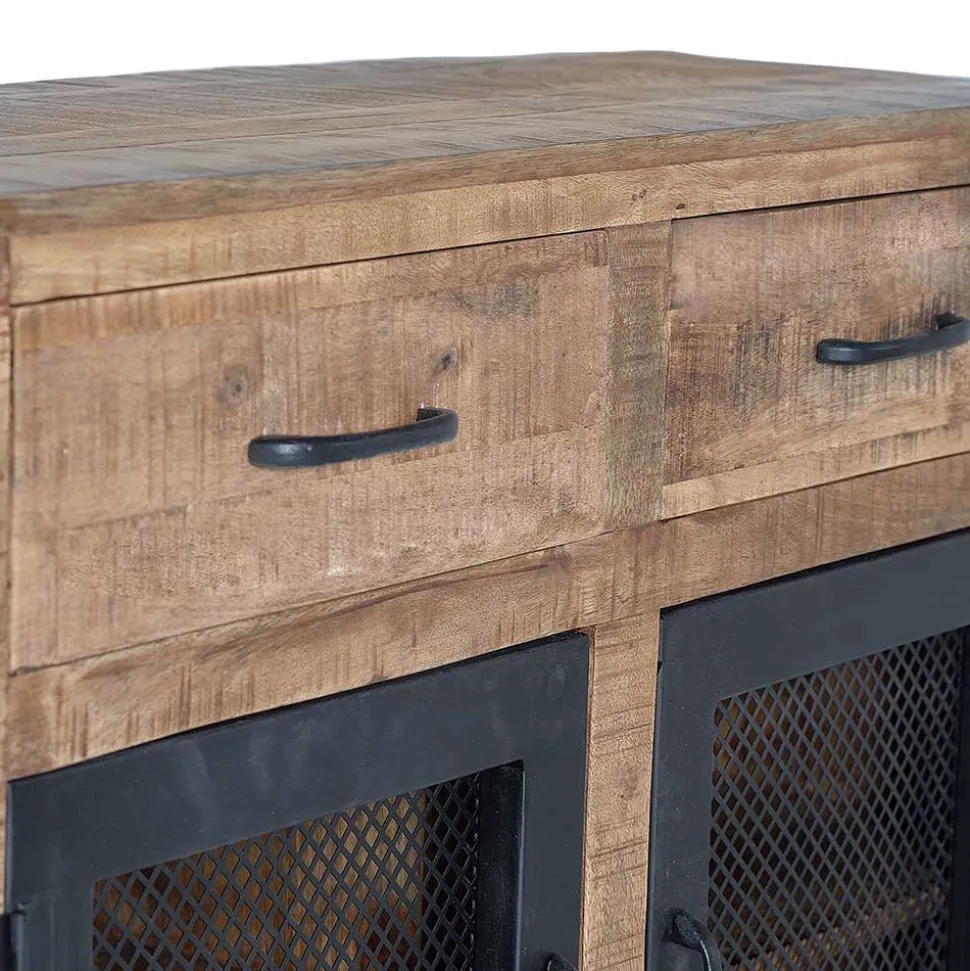 Industrial Kombi-Kommode auf Metall-Rädern - Thiano