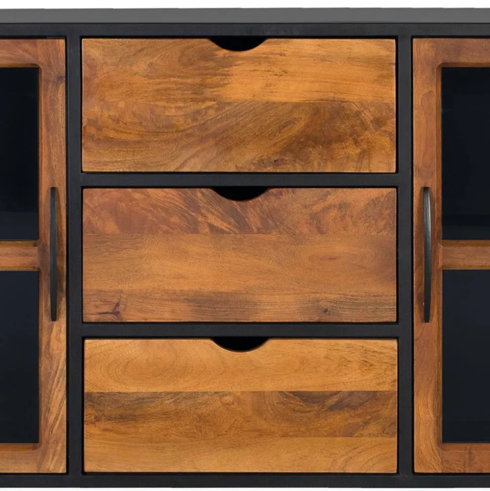 Industrial Kommode mit Glastüren - Hayato