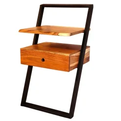 Industrial Nachtkommode mit natürlicher Baumkante - Jame