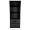 Industrial Regal in Schwarz mit 2 Schubladen - Esturado