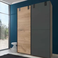 Industrial Schiebetürenschrank zweifarbig - Janeiro