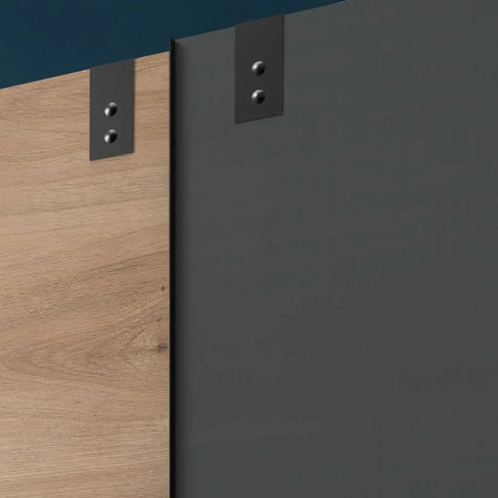 Industrial Schiebetürenschrank zweifarbig - Janeiro