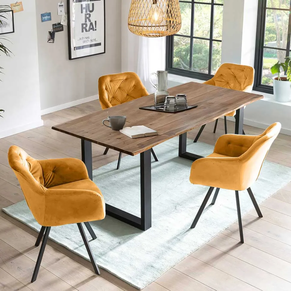 Industrial Style Essgruppe mit vier Plätzen - Panayota (fünfteilig)