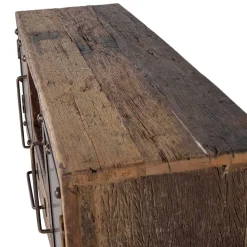 Industrial TV Kommode aus Altholz und Metall - Stock