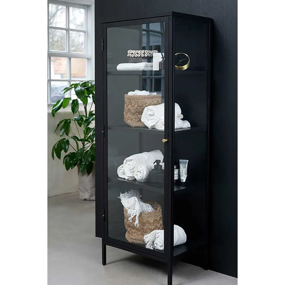 Industrial Vitrine aus Metall in Schwarz - Sitra